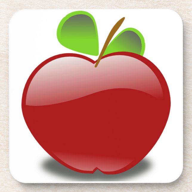 Red Apple Cork Coaster (Front)