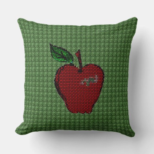 Red AppleCountry Mint Throw Pillow_Design 1 Throw Pillow