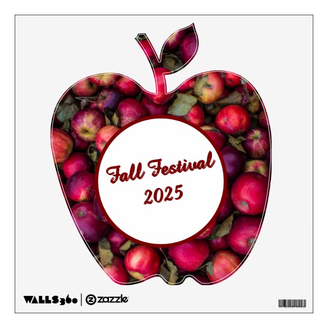 Red Apple Customizable Wall Decal (Front)