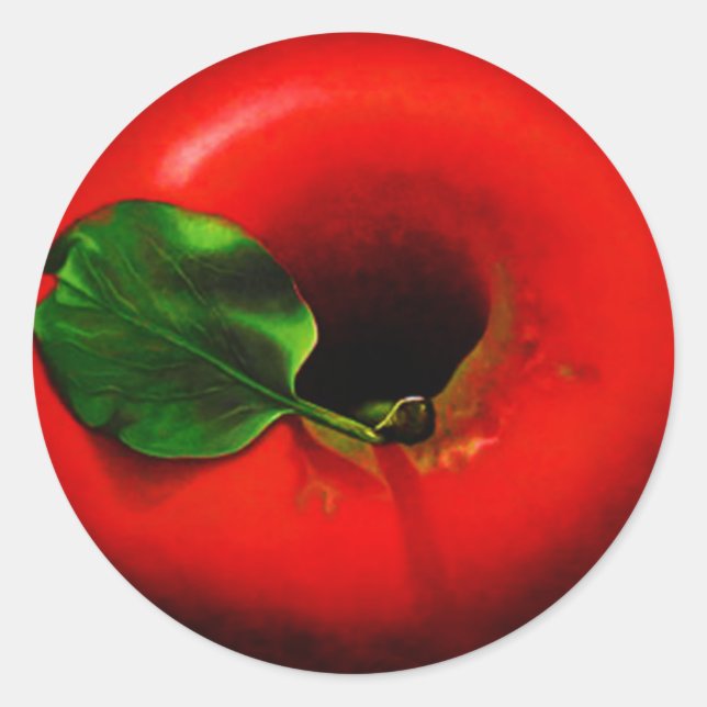 Red Apple Design Classic Round Sticker (Front)