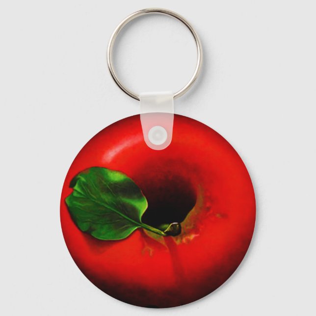 Red Apple Design Keychain (Front)