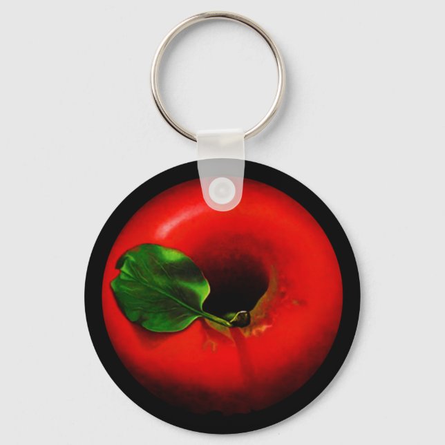 Red Apple Design Keychain (Front)