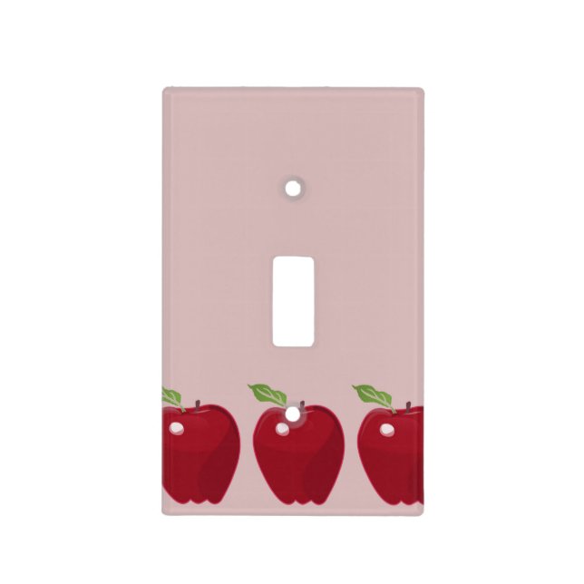 Red Apple Design Light Switch Cover (Front)