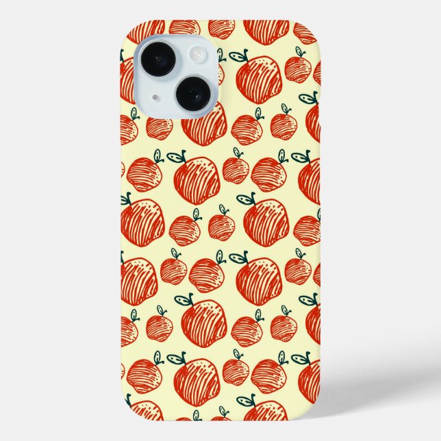 Red Apple Doodle Pattern Case-Mate iPhone Case (Back)