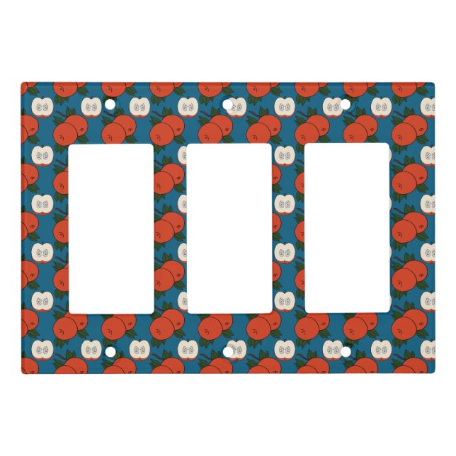 Red Apple Double Rocker Light Switch Cover (Front)
