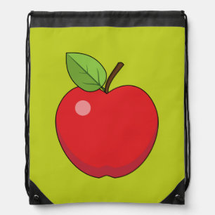 Red Apple Drawstring Bag