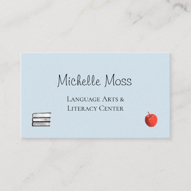 Red Apple Education Teacher Tutor Business Card (Front)
