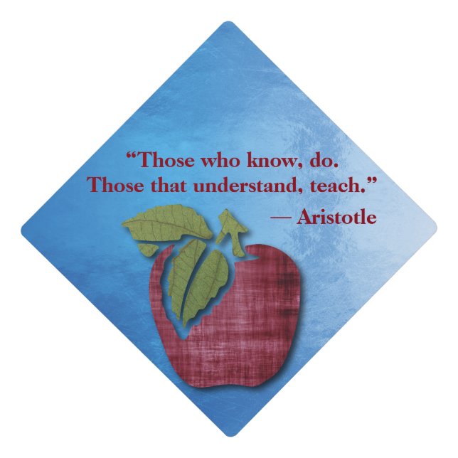 Red Apple Educator Graduation Decoration Cap Topper (Front)