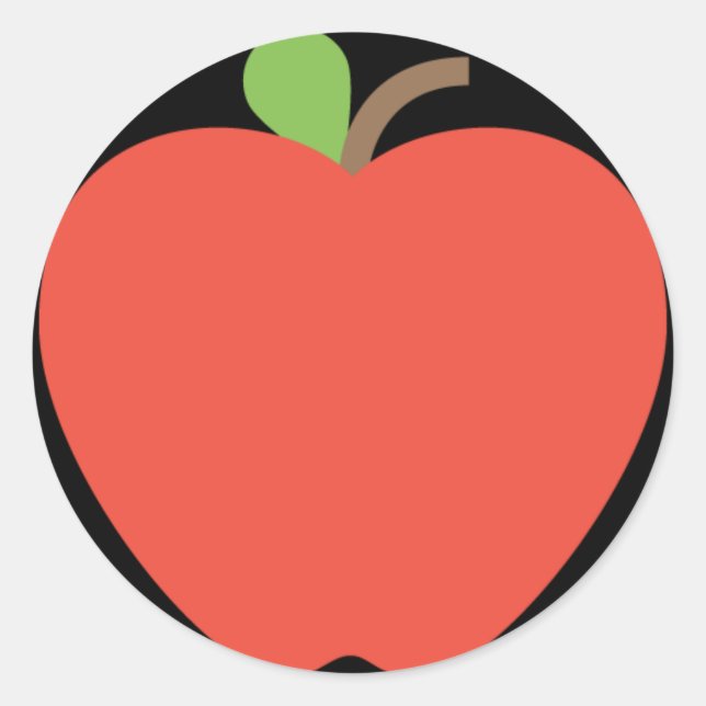 Red Apple Emoji Classic Round Sticker (Front)