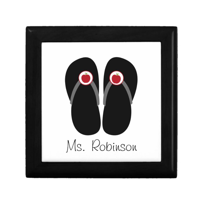 Red Apple Flip Flops Teacher Gift Box