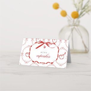 Red Apple Food & Drink Labels Folded Menu Card