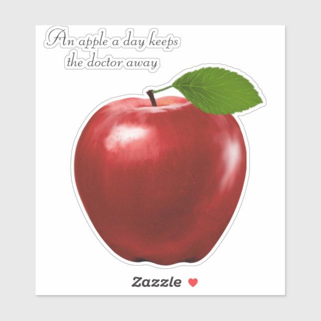 Red Apple Fruit and Quote Sticker (Sheet)
