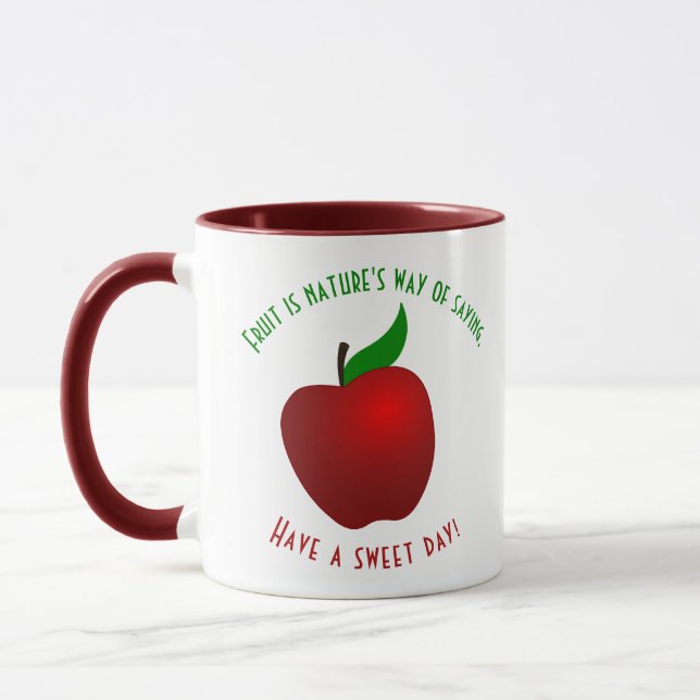 Red Apple Fruit Coffee Mug (Left)