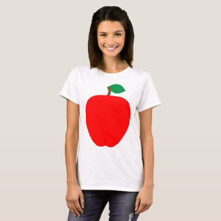 Red Apple Fruit Green Leaf Food T-Shirt