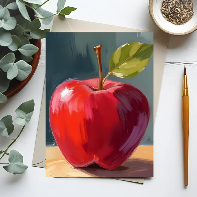 Red Apple | Fruit Oil Painting Postcard (Creator Uploaded)
