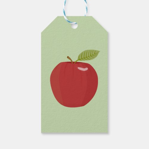 red apple gift tags