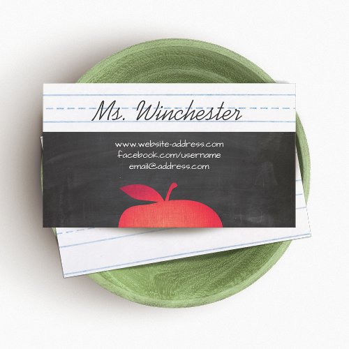 Red Apple Grade School Teacher Education Business Card