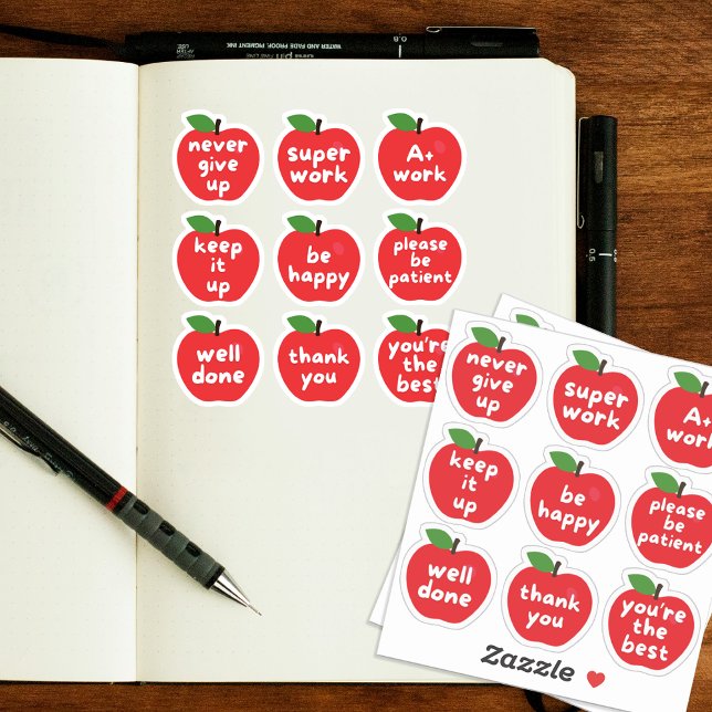 Red Apple Great Job Student Achievement Teacher Sticker (Red Apple Great Job Student Achievement Teacher Sticker)