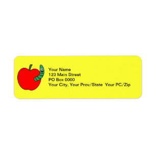 Red Apple Green Worm Label