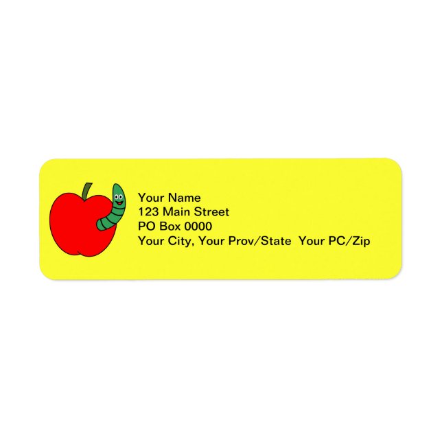 Red Apple Green Worm Label (Front)