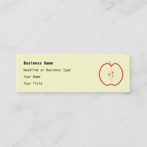Red Apple Half, on cream background. Business Card