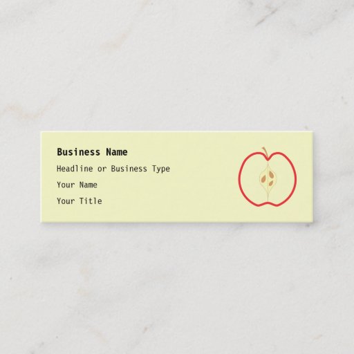 Customizable Red Apple Half, on cream background. Business Card