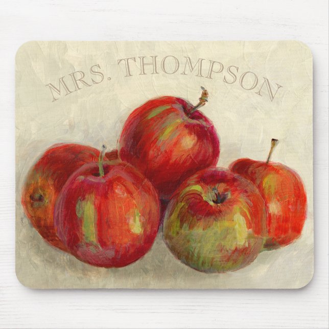 Red Apple Harvest Add Name Mouse Pad (Front)