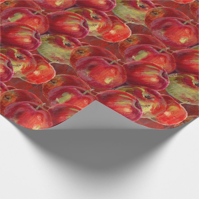 Red Apple Harvest Wrapping Paper (Corner)