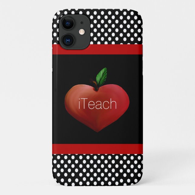 Red Apple Heart Teacher's Case-Mate iPhone Case (Back)