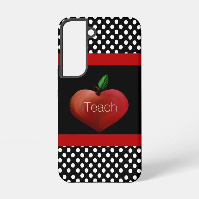 Red Apple Heart Teacher's  Samsung Galaxy Case (Back)
