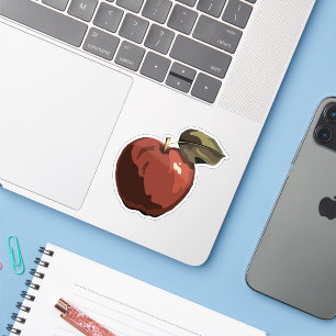 Red apple illustration sticker