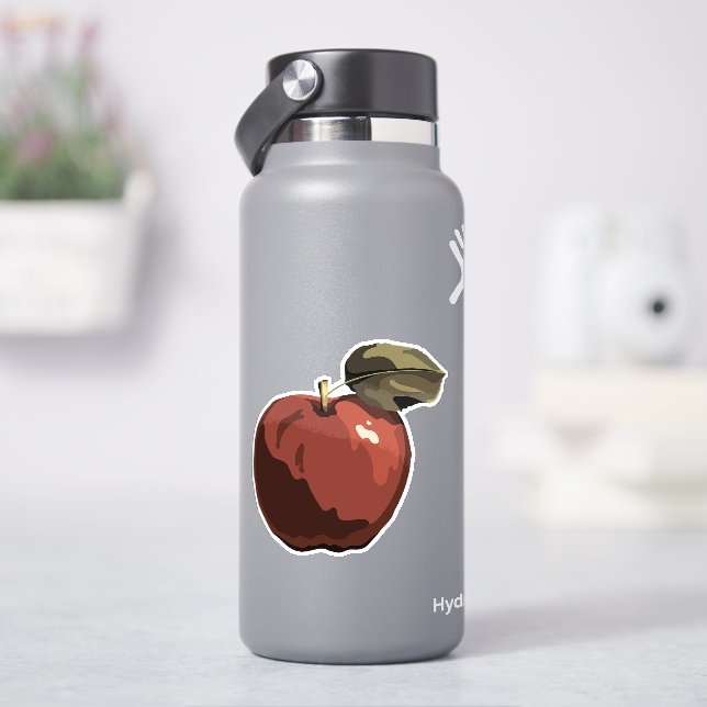 Red  apple illustration sticker (HydroFlask)