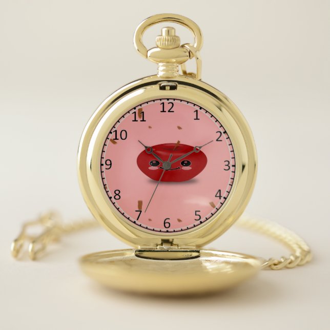 Red apple kawaii fruit pocket watch (Inside)
