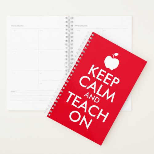 Red Apple Keep Calm and Teach On Planner