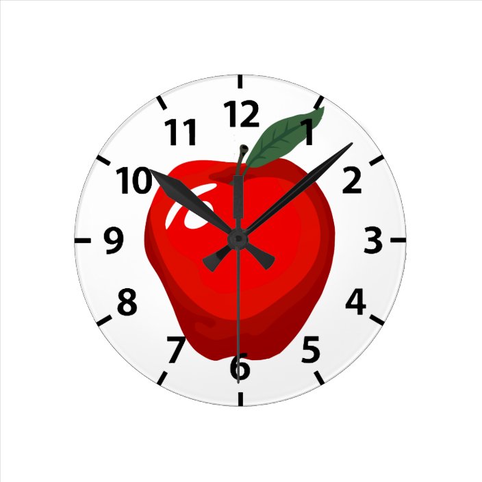 Red Apple Kitchen Clock Zazzle Com   Red Apple Kitchen Clock R9be215efe1764f318f84822041e40cd8 Fup1s 8byvr 704 