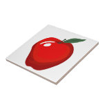 Red Apple Kitchen Tile<br><div class="desc">A graphic design of a red apple by artist/designer Charmaine Paulson on a kitchen tile.</div>