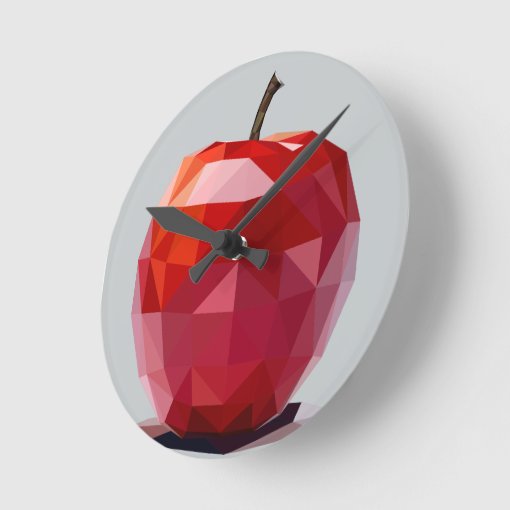 Red Apple Kitchen Wall Clock Zazzle