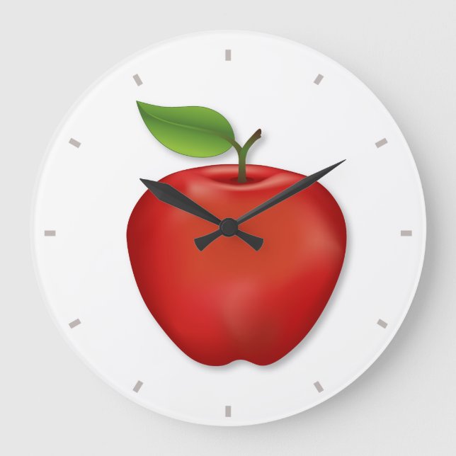 Red Apple  Large Clock (Front)