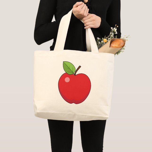 Red Apple Large Tote Bag (Front (Product))