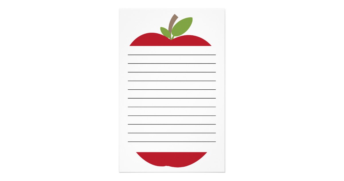 Red Apple Lined Stationery | Zazzle.com