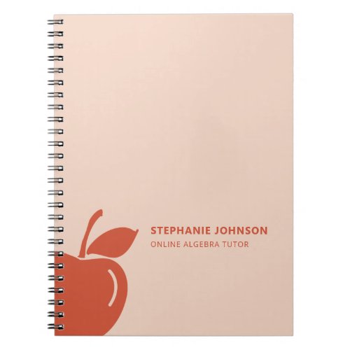 Red Apple Logo Tutoring Teaching Business Notebook