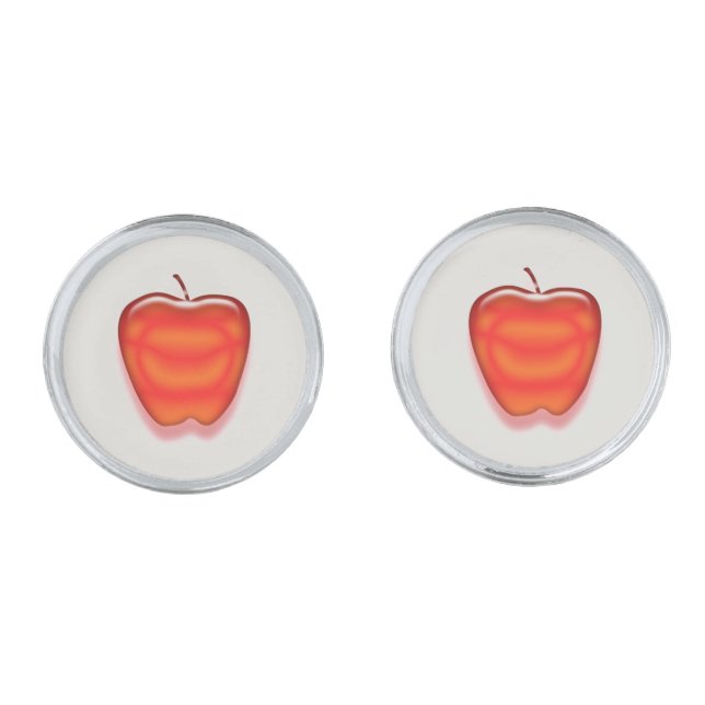 Red Apple Male Teacher Appreciation Thank You Cufflinks (Front)