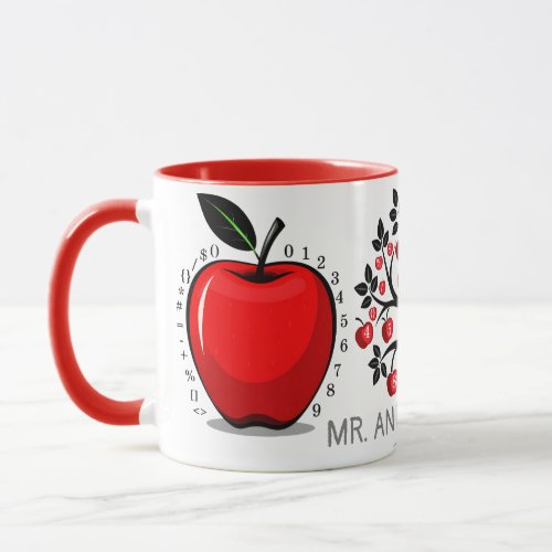 Red Apple Math Tree Mug