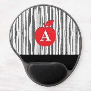 Red Apple Monogram Gel Mouse Pad