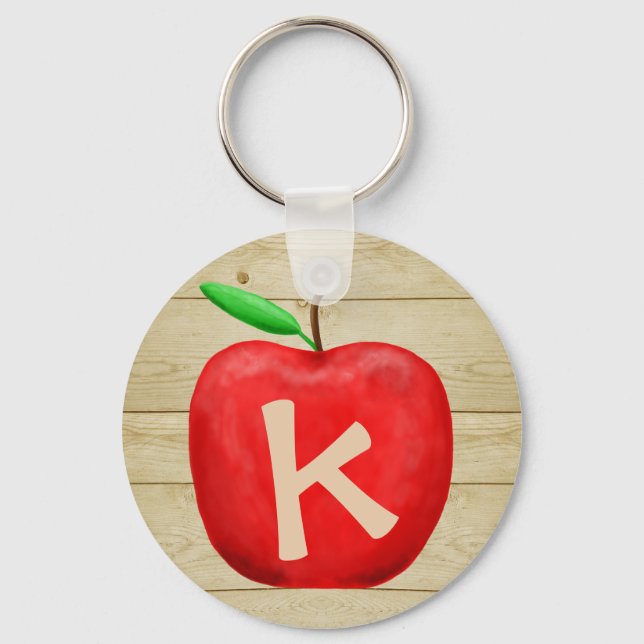 Red Apple Monogram Keychain (Front)