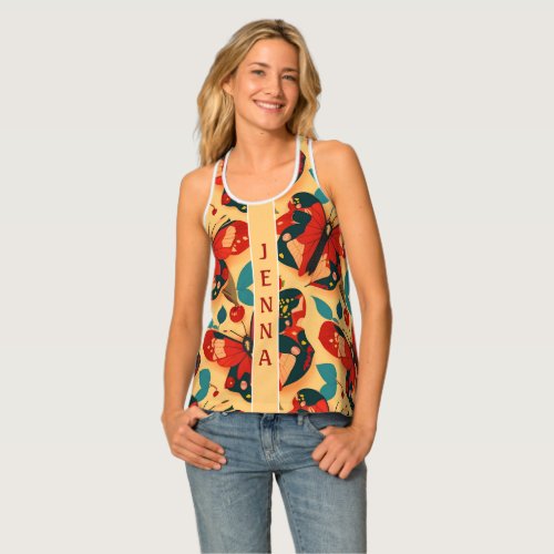 Red Apple Mosaic Colourful Custom Pattern Tank Top