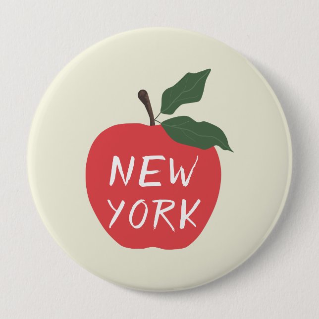 Red apple New York Button (Front)