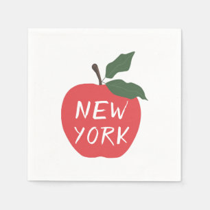 Red apple New York party Napkins