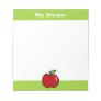 Red apple notepad for teacher | Personalized name
