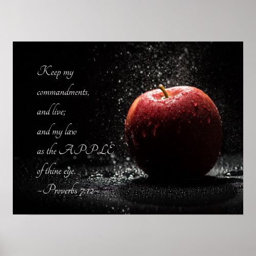 Red Apple of Thine Eye Proverbs Christian Poster